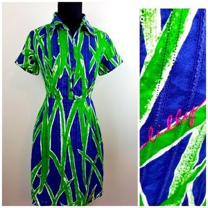 Lilly Pulitzer Sass A Grass Shirt Dress Size 6